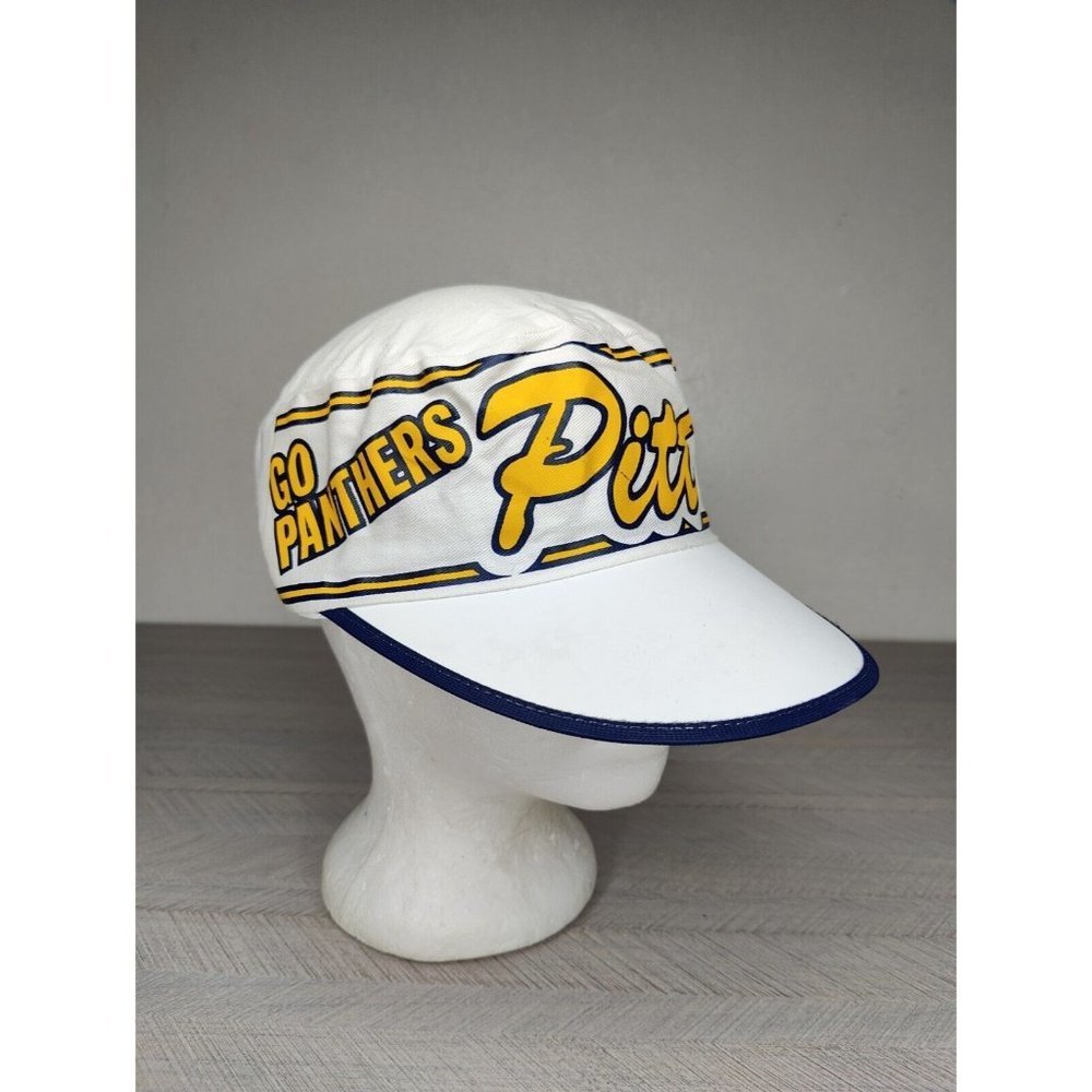 Vintage 80s Pitt Panthers Pittsburgh Painters Cap Hat AJD Size M-L USA Made - Picture 9 of 11